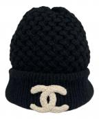 CHANELシャネル）の古着「ココマーク カシミヤニット帽」｜ブラック