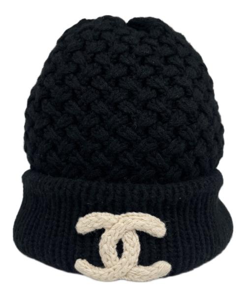 CHANEL（シャネル）CHANEL (シャネル) ココマーク カシミヤニット帽 ブラックの古着・服飾アイテム