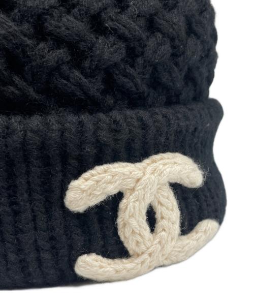 CHANEL（シャネル）CHANEL (シャネル) ココマーク カシミヤニット帽 ブラックの古着・服飾アイテム