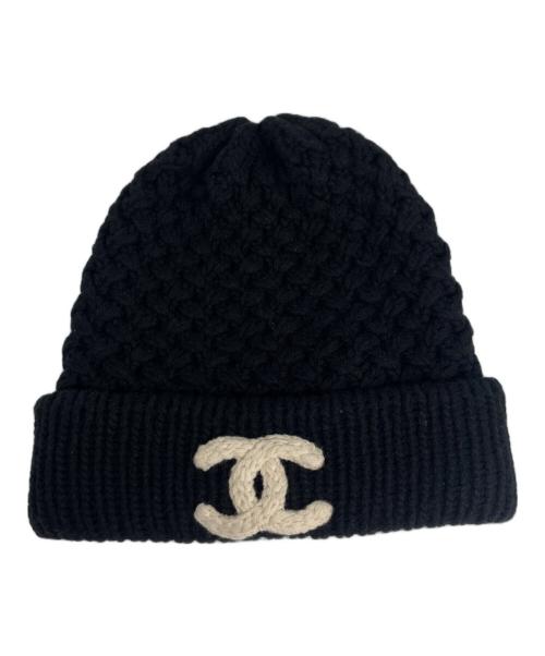 CHANEL（シャネル）CHANEL (シャネル) ココマーク カシミヤニット帽 ブラックの古着・服飾アイテム