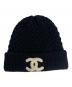 中古・古着 CHANEL (シャネル) ココマーク カシミヤニット帽 ブラック：80000円
