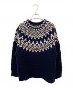 DRAWERドゥロワー）の古着「ノルディックニット」｜ネイビー