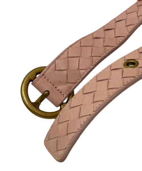 BOTTEGA VENETA（ボッテガベネタ）BOTTEGA VENETA (ボッテガベネタ) イントレチャート レザーベルト ピンクの古着・服飾アイテム