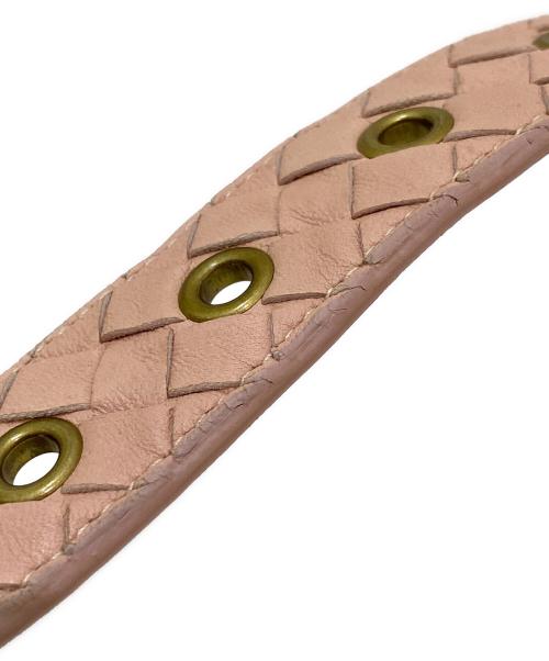 BOTTEGA VENETA（ボッテガベネタ）BOTTEGA VENETA (ボッテガベネタ) イントレチャート レザーベルト ピンクの古着・服飾アイテム