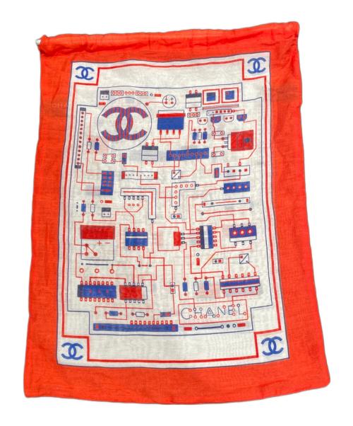 CHANEL（シャネル）CHANEL (シャネル) シャネル・データセンター シルクパレオ 赤×ホワイトの古着・服飾アイテム