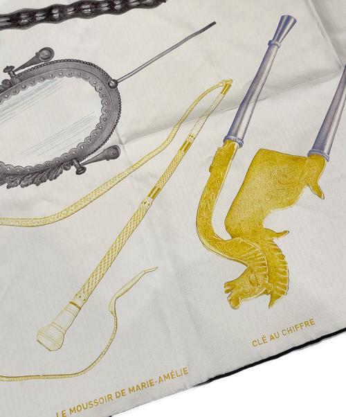 HERMES（エルメス）HERMES (エルメス) カレ90 Nous Sommes Inséparables/《切っても切れない仲間》 ホワイト サイズ:90の古着・服飾アイテム