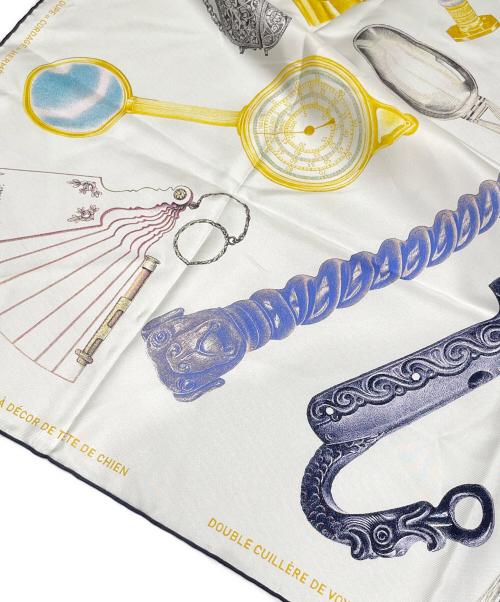 HERMES（エルメス）HERMES (エルメス) カレ90 Nous Sommes Inséparables/《切っても切れない仲間》 ホワイト サイズ:90の古着・服飾アイテム