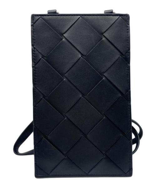 BOTTEGA VENETA（ボッテガベネタ）BOTTEGA VENETA (ボッテガベネタ) カードケース付きフォンフォルダー ブラックの古着・服飾アイテム