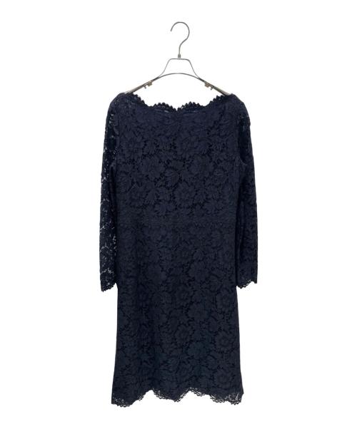 VALENTINO（ヴァレンティノ）VALENTINO (ヴァレンティノ) レースワンピース ネイビー サイズ:46の古着・服飾アイテム