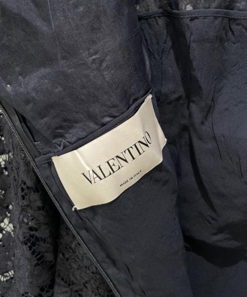 VALENTINO（ヴァレンティノ）VALENTINO (ヴァレンティノ) レースワンピース ネイビー サイズ:46の古着・服飾アイテム