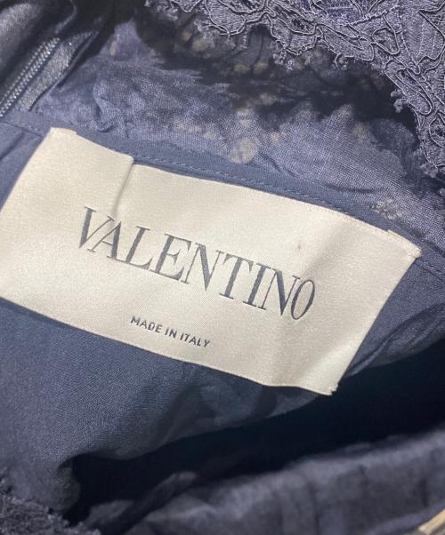 VALENTINO（ヴァレンティノ）VALENTINO (ヴァレンティノ) レースワンピース ネイビー サイズ:46の古着・服飾アイテム
