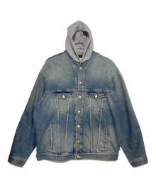 BALENCIAGA（バレンシアガ）の古着「Back logo embroidered sweatshirt」｜スカイブルー×グレー