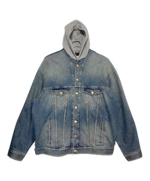 BALENCIAGA（バレンシアガ）BALENCIAGA (バレンシアガ) Back logo embroidered sweatshirt スカイブルー×グレー サイズ:2の古着・服飾アイテム