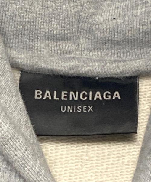 BALENCIAGA（バレンシアガ）BALENCIAGA (バレンシアガ) Back logo embroidered sweatshirt スカイブルー×グレー サイズ:2の古着・服飾アイテム