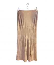 ISSEY MIYAKE（イッセイミヤケ）の古着「ロングイージーラメスカート」｜ベージュ