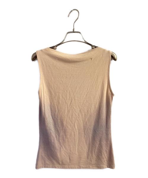 ISSEY MIYAKE（イッセイミヤケ）ISSEY MIYAKE (イッセイミヤケ) ノースリーブラメカットソー ベージュ サイズ:2の古着・服飾アイテム
