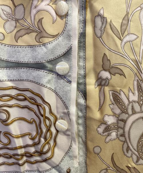 HERMES（エルメス）HERMES (エルメス) ニット切替シルクポロシャツ アイボリー サイズ:Mの古着・服飾アイテム