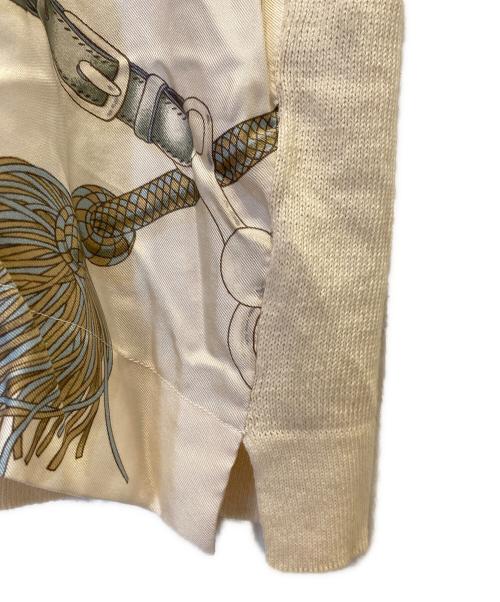 HERMES（エルメス）HERMES (エルメス) ニット切替シルクポロシャツ アイボリー サイズ:Mの古着・服飾アイテム