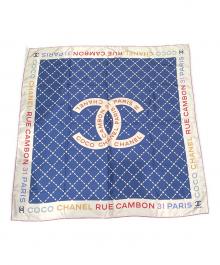 CHANEL（シャネル）の古着「ココマーク シルクスカーフ」｜ブルー