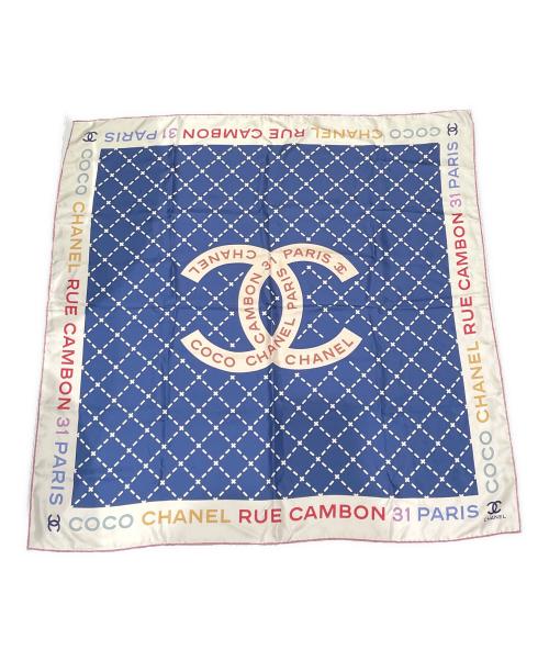 CHANEL（シャネル）CHANEL (シャネル) ココマーク シルクスカーフ ブルーの古着・服飾アイテム