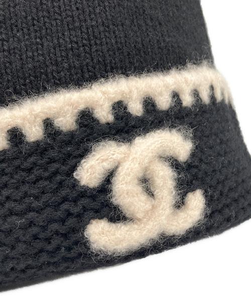 CHANEL（シャネル）CHANEL (シャネル) ココマーク ニット帽 ブラック サイズ:FREEの古着・服飾アイテム