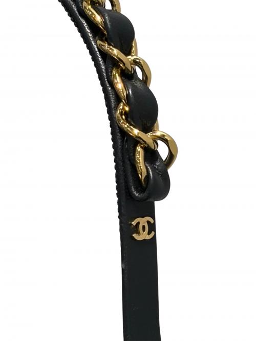 CHANEL（シャネル）CHANEL (シャネル) ラムスキン カチューシャ　 ブラックの古着・服飾アイテム