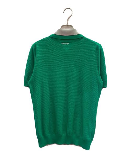 MIU MIU（ミュウミュウ）MIU MIU (ミュウミュウ) Cotton Polo Shirt グリーン サイズ:40の古着・服飾アイテム