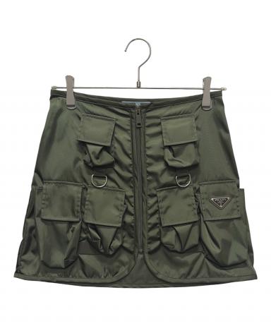 PRADA ナイロンスカート　36 中古・古着通販】PRADA (プラダ) ポケット付きナイロンミニスカート