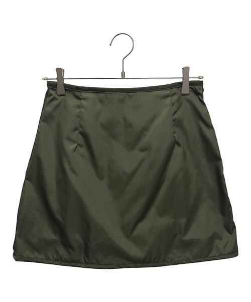PRADA（プラダ）PRADA (プラダ) ポケット付きナイロンミニスカート カーキ サイズ:40の古着・服飾アイテム