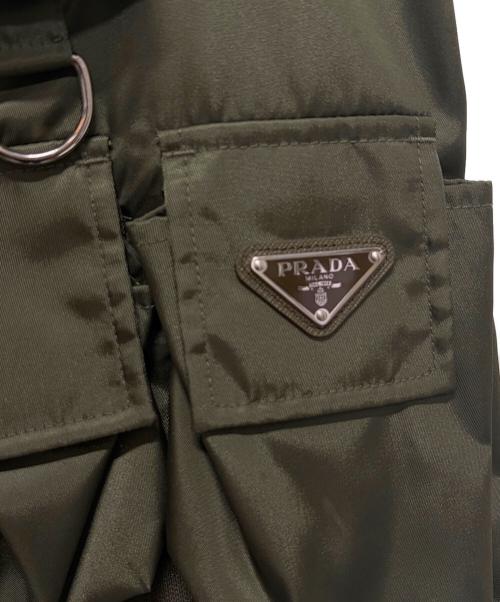 PRADA（プラダ）PRADA (プラダ) ポケット付きナイロンミニスカート カーキ サイズ:40の古着・服飾アイテム