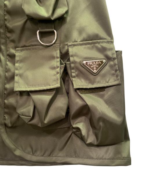 PRADA（プラダ）PRADA (プラダ) ポケット付きナイロンミニスカート カーキ サイズ:40の古着・服飾アイテム