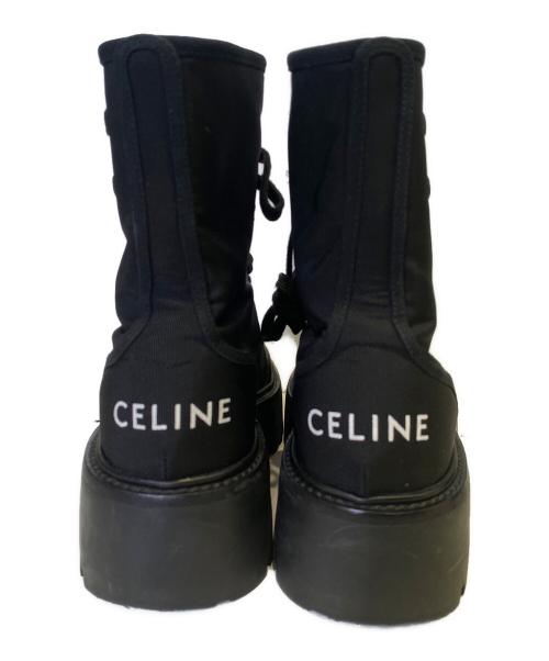 CELINE（セリーヌ）CELINE (セリーヌ) バルキーレースアップブーツ ブラック サイズ:38の古着・服飾アイテム