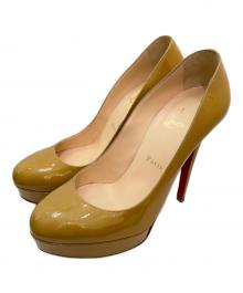 Christian Louboutin（クリスチャン・ルブタン）の古着「パテントハイヒールパンプス」｜キャメル