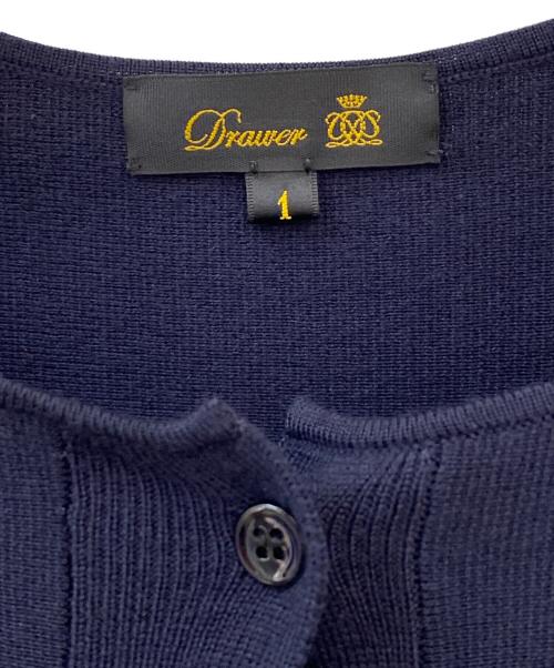 DRAWER（ドゥロワー）DRAWER (ドゥロワー) 16Gミラノフレアカーディガン ネイビー サイズ:1の古着・服飾アイテム