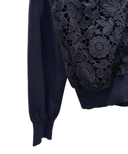 DRAWER（ドゥロワー）DRAWER (ドゥロワー) レースカーディガン ネイビー サイズ:1の古着・服飾アイテム