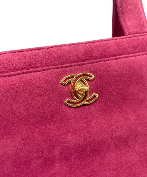 CHANEL（シャネル）CHANEL (シャネル) ターンロック ベロアハンドバッグ ピンクの古着・服飾アイテム