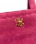 中古・古着 CHANEL (シャネル) ターンロック ベロアハンドバッグ ピンク：130000円
