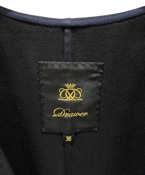 DRAWER（ドゥロワー）DRAWER (ドゥロワー) Vネック ウールケヌキジレ ブラック サイズ:36の古着・服飾アイテム