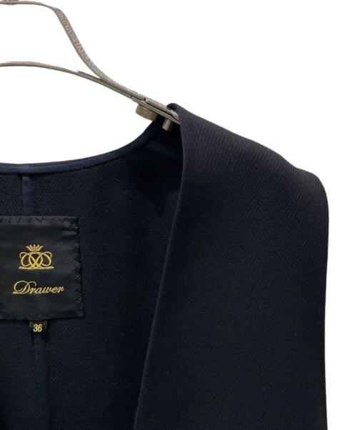 DRAWER（ドゥロワー）DRAWER (ドゥロワー) Vネック ウールケヌキジレ ブラック サイズ:36の古着・服飾アイテム