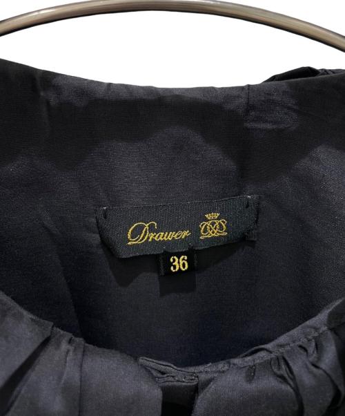 DRAWER（ドゥロワー）DRAWER (ドゥロワー) 22SS ダブルフリルカラーブラウス ブラック サイズ:36の古着・服飾アイテム