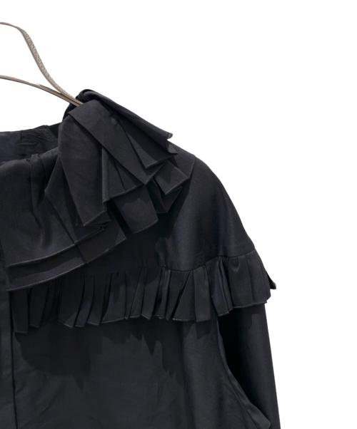 DRAWER（ドゥロワー）DRAWER (ドゥロワー) 22SS ダブルフリルカラーブラウス ブラック サイズ:36の古着・服飾アイテム