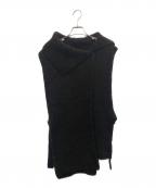 Y'sワイズ）の古着「MOHAIR WOOL COMBINATION KNIT VEST」｜ブラック