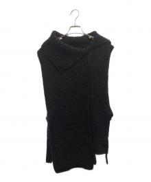 Y's（ワイズ）の古着「MOHAIR WOOL COMBINATION KNIT VEST」｜ブラック