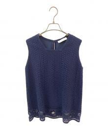 Chloe（クロエ）の古着「ノースリーブブラウス」｜ネイビー