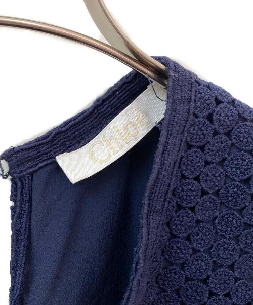 Chloe（クロエ）Chloe (クロエ) ノースリーブブラウス ネイビー サイズ:34の古着・服飾アイテム
