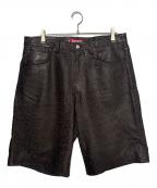 SUPREMEシュプリーム）の古着「25SS Baggy Leather Short "Snakeskin"」｜ブラウン