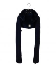 MaxMara（マックスマーラ）の古着「ファー付マフラー」｜ネイビー
