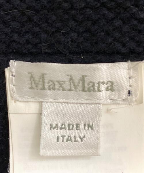 MaxMara（マックスマーラ）MaxMara (マックスマーラ) ファー付マフラー ネイビーの古着・服飾アイテム