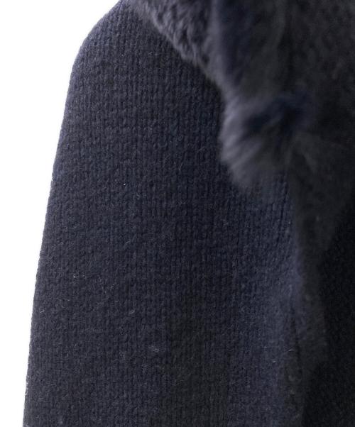 MaxMara（マックスマーラ）MaxMara (マックスマーラ) ファー付マフラー ネイビーの古着・服飾アイテム
