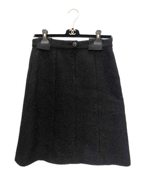 CHANEL（シャネル）CHANEL (シャネル) ツイードスカート ブラック サイズ:38の古着・服飾アイテム